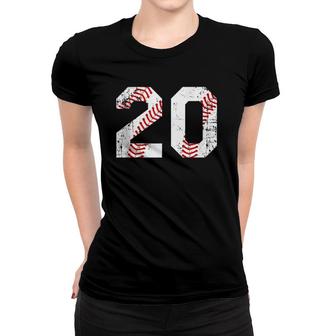 Vintage Baseball 20 Jersey Number Women T-shirt | Mazezy