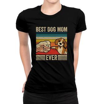 Vintage Best Dog Mom Ever Bump Fit Beagle Mom Mothers Day Women T-shirt | Mazezy