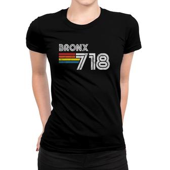 Vintage Bronx Proud 718 New York City State Gift Women T-shirt | Mazezy
