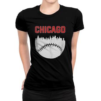 Vintage Chicago Skyline Retro Baseball City Tank Top Women T-shirt | Mazezy
