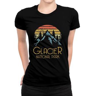 Vintage Glacier National Park Montana Retro Women T-shirt | Mazezy