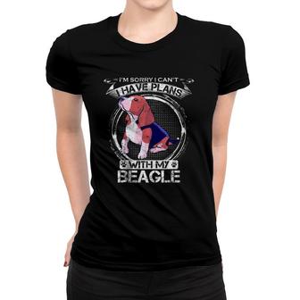 Vintage I'm Sorry I Can't, I Have Plans With My Beagle Funny Women T-shirt | Mazezy