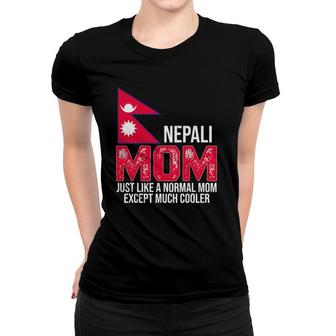 Vintage Nepali Mom Nepal Flag Design Mother's Day Women T-shirt | Mazezy UK