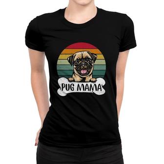 Vintage Pug Mama Dog Lover Mothers Day Gift Women T-shirt | Mazezy