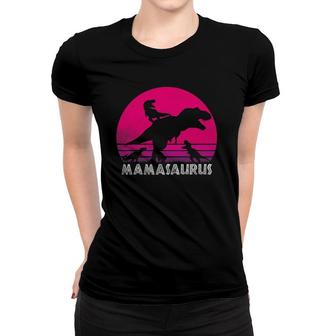 Vintage Retro 3 Kids Mamasaurus Sunset Funny Gift For Mother Women T-shirt | Mazezy