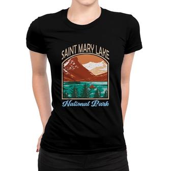 Vintage Retro Saint Mary Lake National Park Travel Adventure Women T-shirt - Thegiftio UK