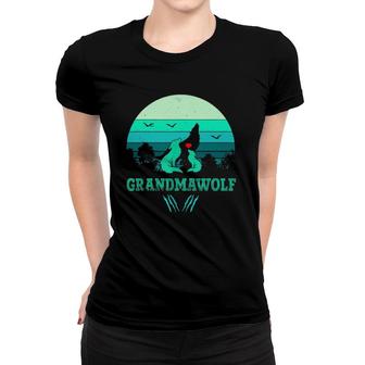 Vintage Sunset Grandmawolf - Wolf Lover Grandma Mother's Day Women T-shirt | Mazezy