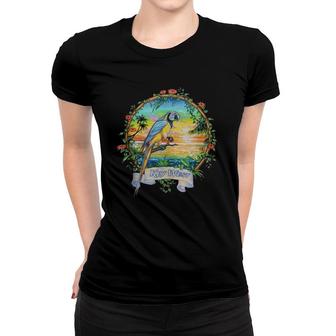 Vintage Tropical Sunset Beach Parrot Trip To Key West Women T-shirt | Mazezy