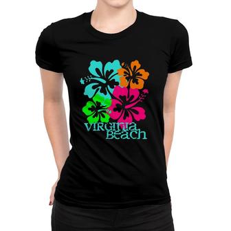 Virginia Beach Tropical Paradise Travel Surf Ocean Vacay Women T-shirt | Mazezy