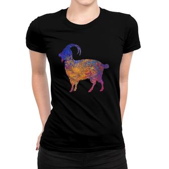 Watercolor Mountain Goat Apparel Women T-shirt | Mazezy