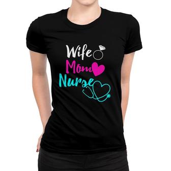 Wife Mom Nurse Womens Rn Lpn Mothers Day Gift For Nurses Women T-shirt - Thegiftio UK