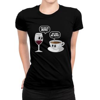Wine Vs Coffee Funny Mother's Day Gift For Mom Women T-shirt | Mazezy