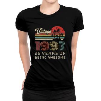 Womens 25 Years Old Birthday Vintage 1997 25 Birthday V Neck Women T-shirt | Mazezy