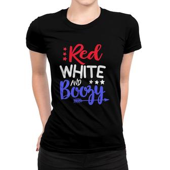 Womens 4Th Of July Red White And Boozy Top Women Funny Graphic Women T-shirt | Mazezy