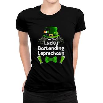 Womens Bartending Leprechaun St Patricks Day Bartender V-Neck Women T-shirt - Thegiftio UK