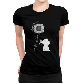 Womens Bell S Palsy Awareness Brain Disease Related Sunflower Ribbo V-Neck Women T-shirt | Mazezy