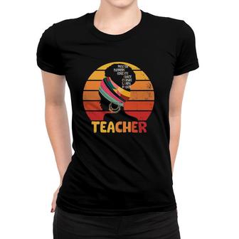 Womens Black Smart Teacher Afro Love Melanin African American Women T-shirt | Mazezy