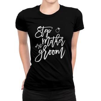 Womens Bridal Party S Stepmother Of The Groom Navy Blue Women T-shirt | Mazezy CA