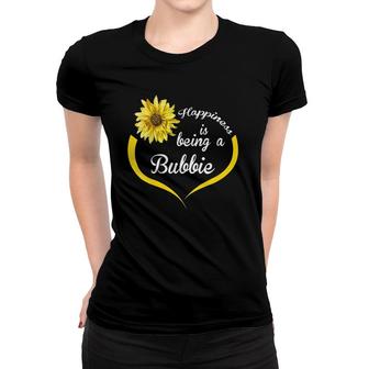 Womens Bubbie Gift Happiness Is Being A Bubbie Women T-shirt | Mazezy