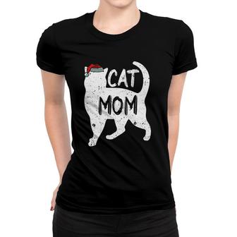 Womens Cat Mom Christmas Cute X-Mas Kitten Kitty Lover Mama Mother Women T-shirt | Mazezy