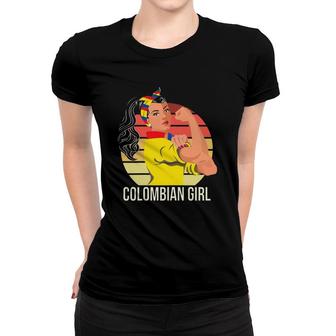 Womens Colombia Flag Colombian Girl Women T-shirt | Mazezy