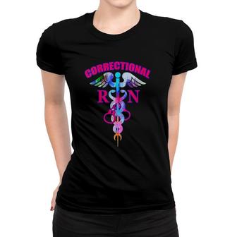 Womens Correctional Rn Registered Nurse Caduceus Medical Symbol V-Neck Women T-shirt | Mazezy