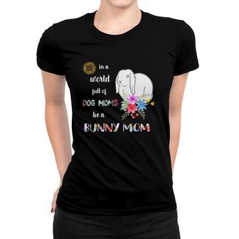 Womens Funny Be A Mini Lop Bunny Rabbit Mom V-Neck Women T-shirt | Mazezy