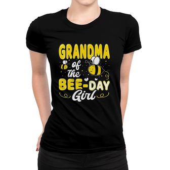 Womens Grandma Of The Bee Day Girl Hive Party Matching Birthday V-Neck Women T-shirt | Mazezy UK