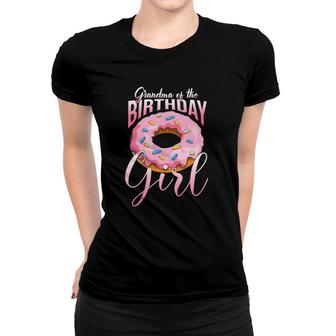 Womens Grandma Of The Birthday Girl Donut Granny Family Matching Women T-shirt | Mazezy