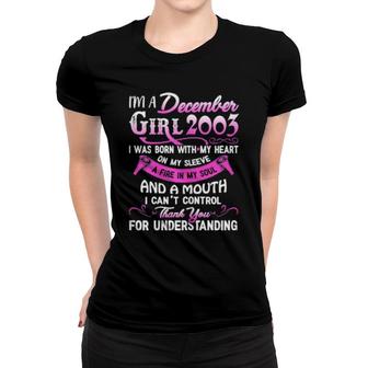 Womens I'm A December Girls 2003 18Th Birthday 18 Years Old Women T-shirt | Mazezy