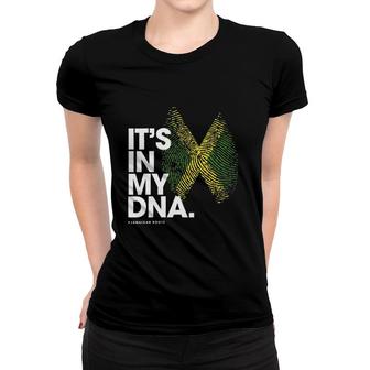 Womens It's In My Dna Jamaica Flag Jamaican Roots V-Neck Women T-shirt | Mazezy