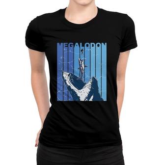 Womens Megalodon Great White Shark Giant Shark Lover Diver Women T-shirt | Mazezy