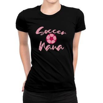 Womens Pink Soccer Nana Football Family Matching Grandma Mimi Women Women T-shirt | Mazezy
