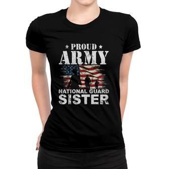Womens Proud Army National Guard Sister Veterans Day Hero Soldier Women T-shirt | Mazezy