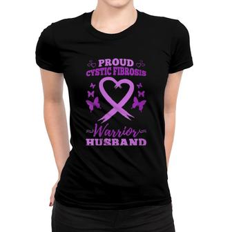 Womens Proud Cystic Fibrosis Warrior Husband Wife Cystic Fibrosis Women T-shirt | Mazezy