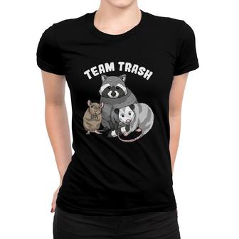 Womens Rat Raccoon Racoon Opossum Possum Team Trash Funny Gift V-Neck Women T-shirt | Mazezy
