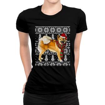 Womens Santa Hat Xmas Icelandic Sheepdog Ugly Christmas Women T-shirt | Mazezy