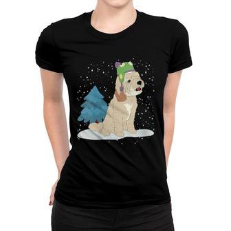 Womens Snowy Winter Dog Owner Pet Animal Dog Snowy Cavapoo Women T-shirt | Mazezy