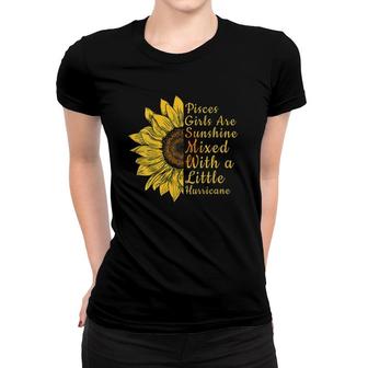 Womens Sunflower Pisces Woman February And March Birthday V-Neck Women T-shirt | Mazezy