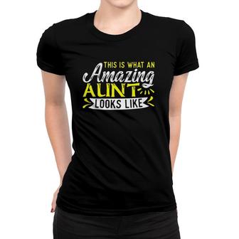 Womens This Is What An Amazing Aunt Looks Like Soon To Be Auntie V-Neck Women T-shirt | Mazezy