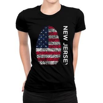 Womens Usa Flag Dna Fingerprint State New Jersey Women T-shirt | Mazezy