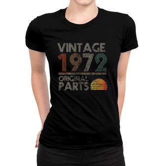 Womens Vintage Original Parts Birthday 1972 49Th Retro Style V-Neck Women T-shirt | Mazezy