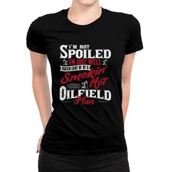 Womens Wife Fiancee Of Oilfield Worker Oilman Oil Drilling Women T-shirt | Mazezy