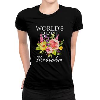 World's Best Babicka Slovakia Grandma Mother's Day Flowers Women T-shirt | Mazezy