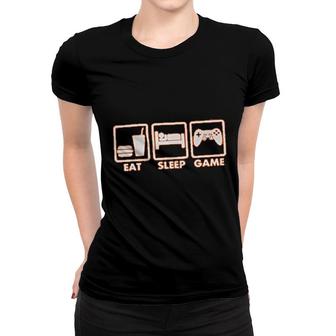 Youth Eat Sleep Game Funny Gamers Gaming Women T-shirt | Mazezy
