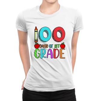 100 Days Of 1St Grade Happy 100Th Day Of School Women T-shirt | Mazezy