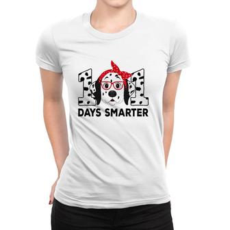 101 Days Smarter 101St Day School Dalmatian Dog Teacher Kids Women T-shirt | Mazezy UK