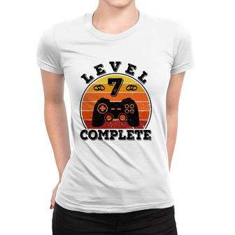 7 Years Marriage Anniversary 7 Years Married Level 7 Complete Women T-shirt | Mazezy