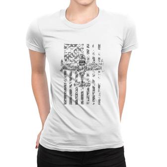 A-37 Dragonfly Vintage Flag Patriotic Jet Airplane Women T-shirt | Mazezy