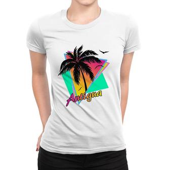 Antigua Tropical Summer Beach Palm Tree Sunset Women T-shirt | Mazezy